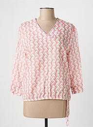 Top imprimé fantaisie manches longues rose FRANK WALDER femme