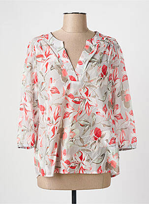 Blouse imprimé fantaisie manches 3/4 gris FRANK WALDER femme
