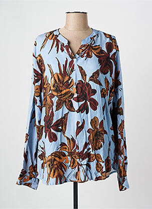 Blouse imprimé fantaisie manches longues bleu HAJO femme