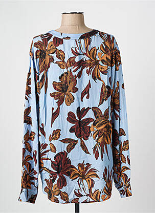 Blouse imprimé fantaisie manches longues bleu HAJO femme