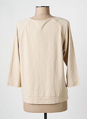 Top col rond manches 3/4 beige FRANK WALDER femme