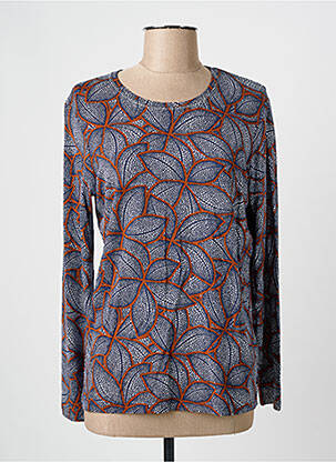 Top imprimé fantaisie manches longues bleu HAJO femme