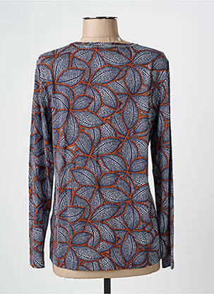 Top imprimé fantaisie manches longues bleu HAJO femme