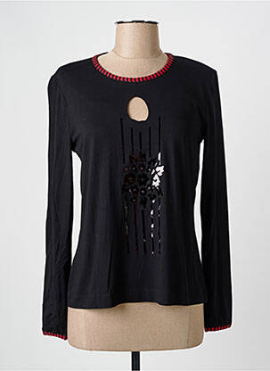 Top coupe cintrée manches longues noir FILIPINE LAHOYA femme