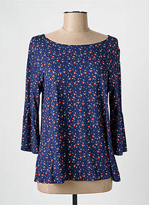 Top imprimé fantaisie manches longues bleu DANEVA femme