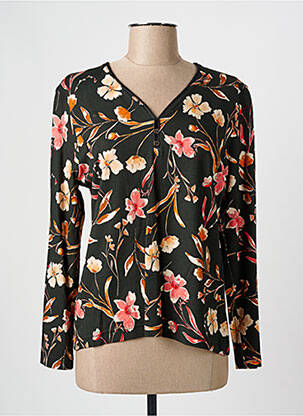 Top imprimé fantaisie manches longues noir GRIFFON femme