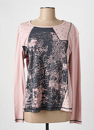Top imprimé fantaisie manches longues rose THE STYLE femme