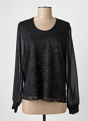 T-shirt coupe cintrée manches longues noir GRIFFON femme