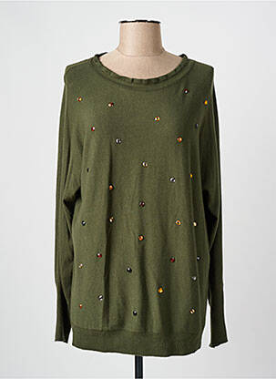 Pull col rond manches longues vert ELEONORA AMADEI femme