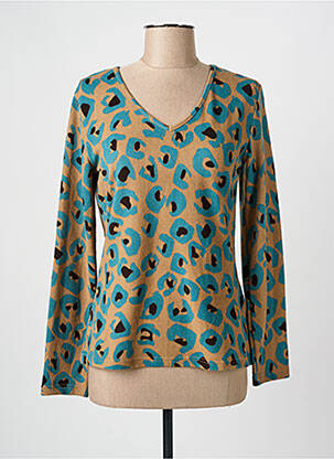 Pull coupe cintrée manches longues beige MD'M femme
