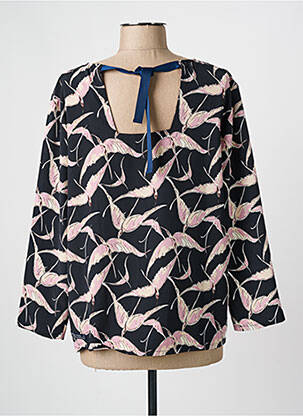 Blouse imprimé fantaisie manches longues noir NUMEROLOGIE femme