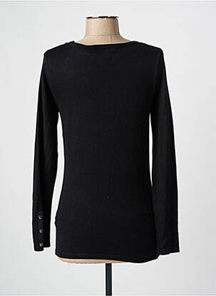 Pull coupe cintrée manches longues noir MARBLE femme
