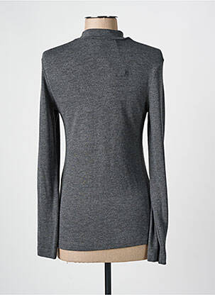 Pull col roulé coupe cintrée manches longues gris FRANCE RIVOIRE femme