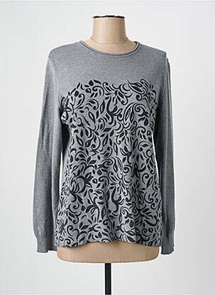Pull col rond manches longues gris THE STYLE femme