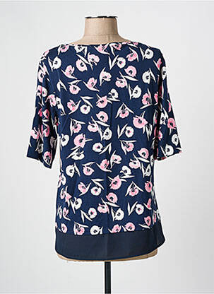 Top imprimé fantaisie manches courtes bleu FRANK WALDER femme