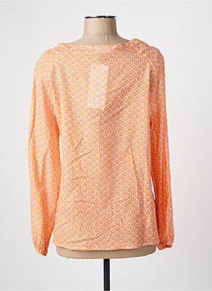 Blouse légère et transparente manches longues orange GRIFFON femme