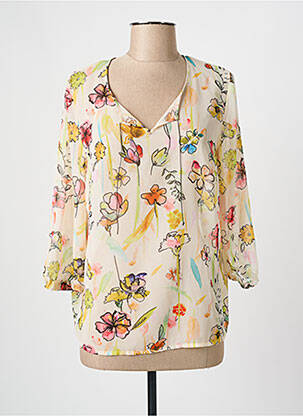 Blouse imprimé fantaisie manches 3/4 beige MERI & ESCA femme