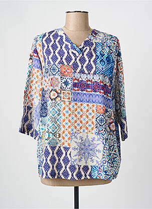 Blouse imprimé fantaisie manches 3/4 bleu THE STYLE femme