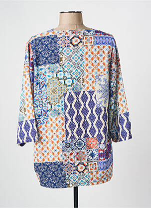 Blouse imprimé fantaisie manches 3/4 bleu THE STYLE femme