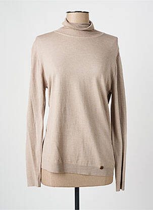 Pull col roulé coupe cintrée manches longues beige CONCRETO femme