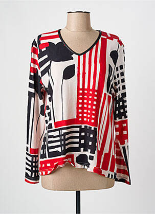 Pull col v manches longues noir GRIFFON femme