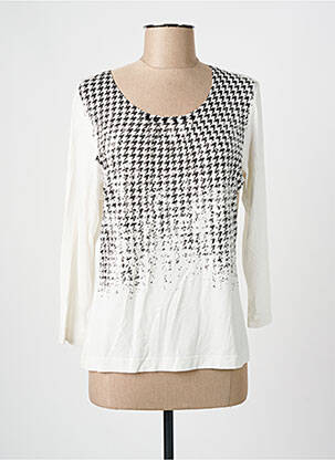 Top imprimé fantaisie manches 3/4 blanc THOMAS RABE femme