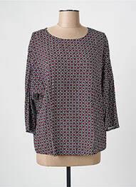 Top imprimé fantaisie manches 3/4 noir OLSEN femme