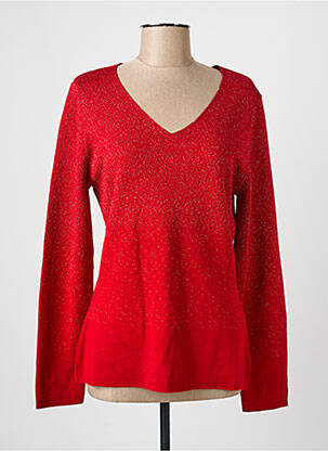 Pull coupe cintrée manches longues rouge FRED SABATIER femme