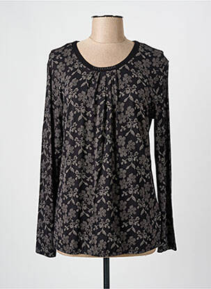 Top imprimé fantaisie manches longues noir HAJO femme
