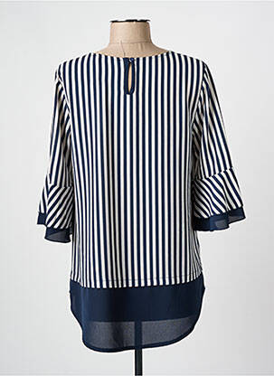 Blouse imprimé fantaisie manches 3/4 bleu FRED SABATIER femme
