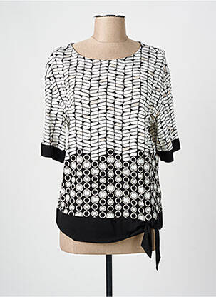 Top imprimé fantaisie manches 3/4 noir OLSEN femme