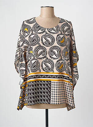 Blouse imprimé fantaisie sans manche beige MERI & ESCA femme