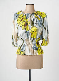 Top imprimé fantaisie manches 3/4 jaune ELEONORA AMADEI femme