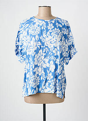 Top imprimé fantaisie manches courtes bleu HAJO femme