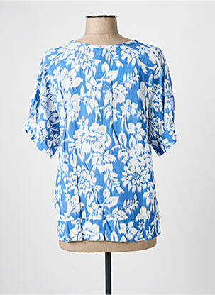 Top imprimé fantaisie manches courtes bleu HAJO femme