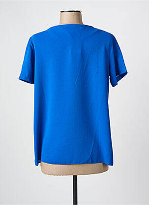 Blouse col v manches courtes bleu THE STYLE femme