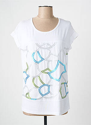 T-shirt stretch manches courtes blanc FRANK WALDER femme