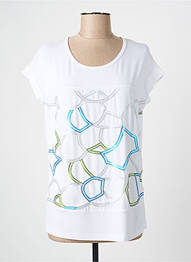 T-shirt stretch manches courtes blanc FRANK WALDER femme