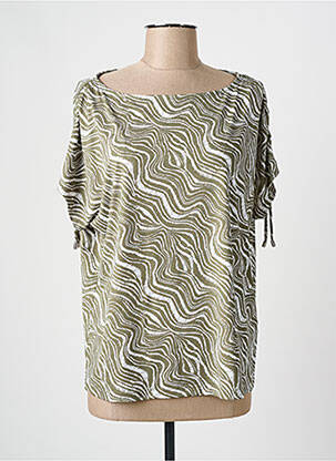 T-shirt col rond manches courtes vert MARBLE femme