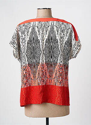 Blouse imprimé fantaisie manches courtes orange FRANCE RIVOIRE femme