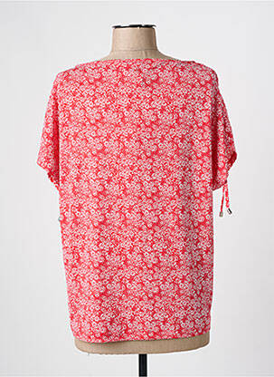 Top tissage crêpe manches courtes rouge MARBLE femme