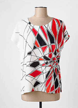 Top tissage crêpe manches courtes rouge MERI & ESCA femme