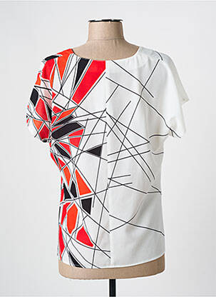 Top tissage crêpe manches courtes rouge MERI & ESCA femme