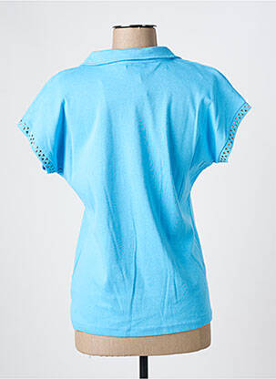 Polo stretch manches courtes bleu THE STYLE femme