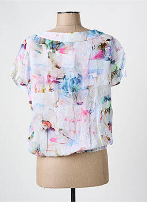 Blouse légère et transparente manches courtes beige FRANK WALDER femme