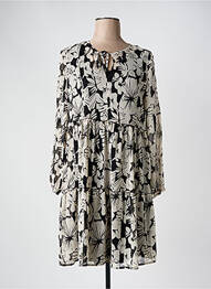 Robe mi-longue coupe fluide manches longues noir LE COMTE femme