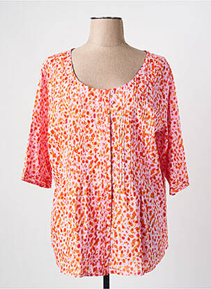 Chemisier tissage popeline manches 3/4 rose AGATHE & LOUISE femme