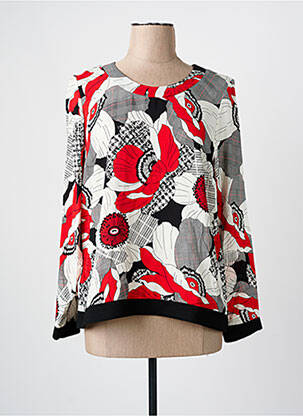 Blouse tissage popeline manches longues rouge MERI & ESCA femme