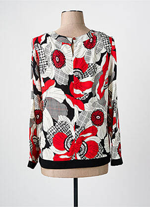 Blouse tissage popeline manches longues rouge MERI & ESCA femme