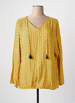 Blouse tissage popeline manches longues jaune RABE femme